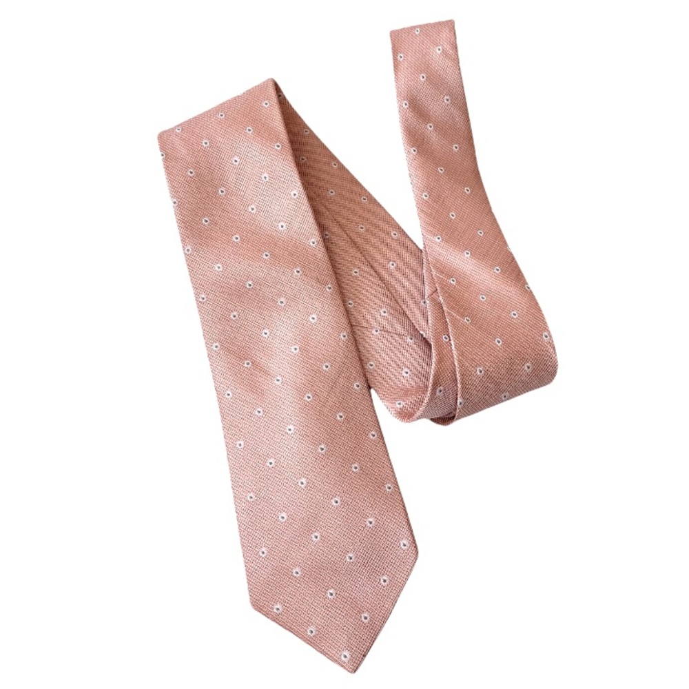 DKNY Silk Light Pink With Dots Neck Tie